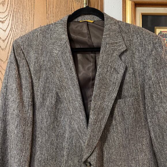 1990s Kuppenheimer Mens Sport Coat Size 44" Brown Gray Tan Blue Single Breasted - Picture 5 of 11